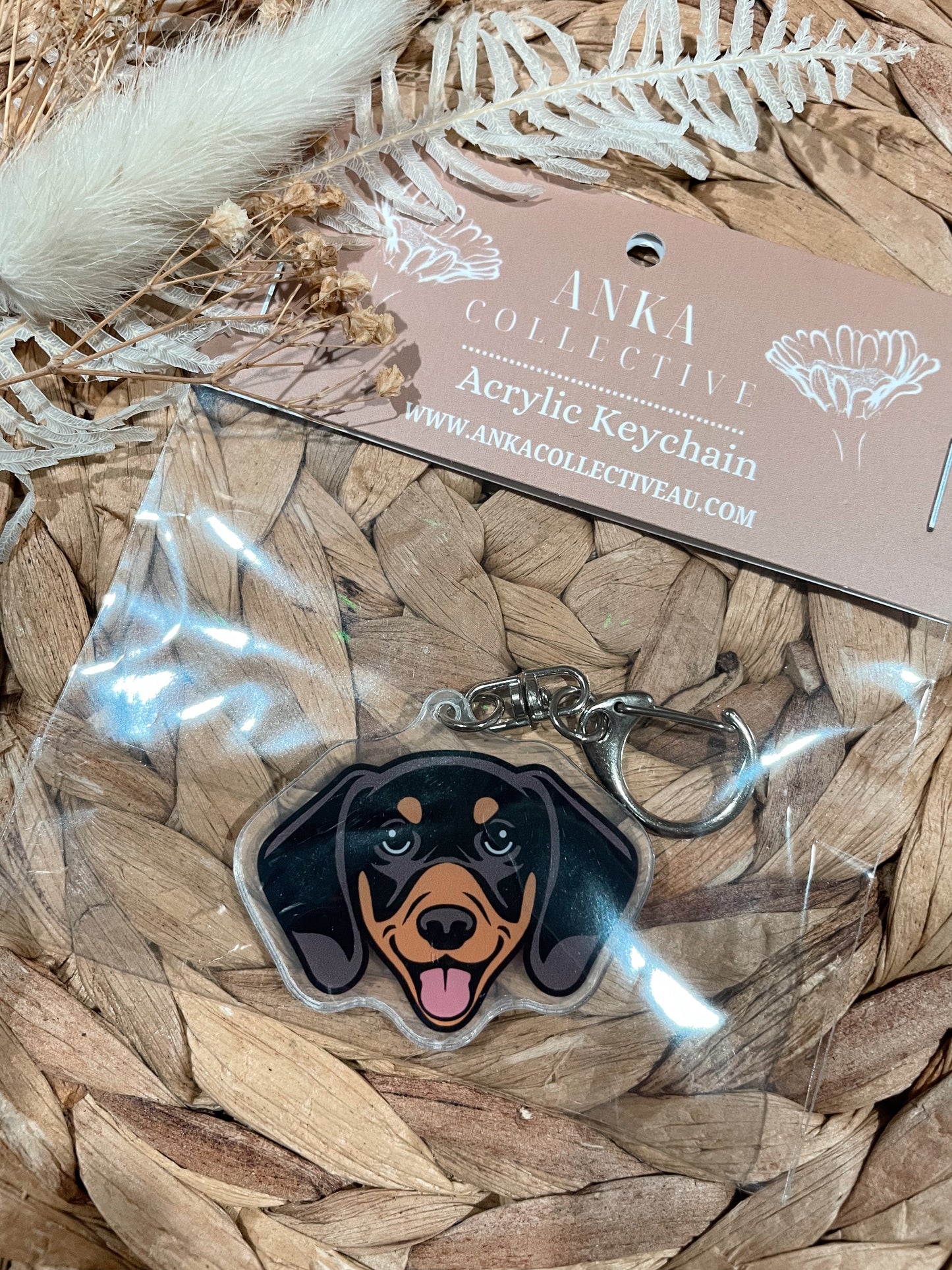 Dachshund Black Dog Keychain