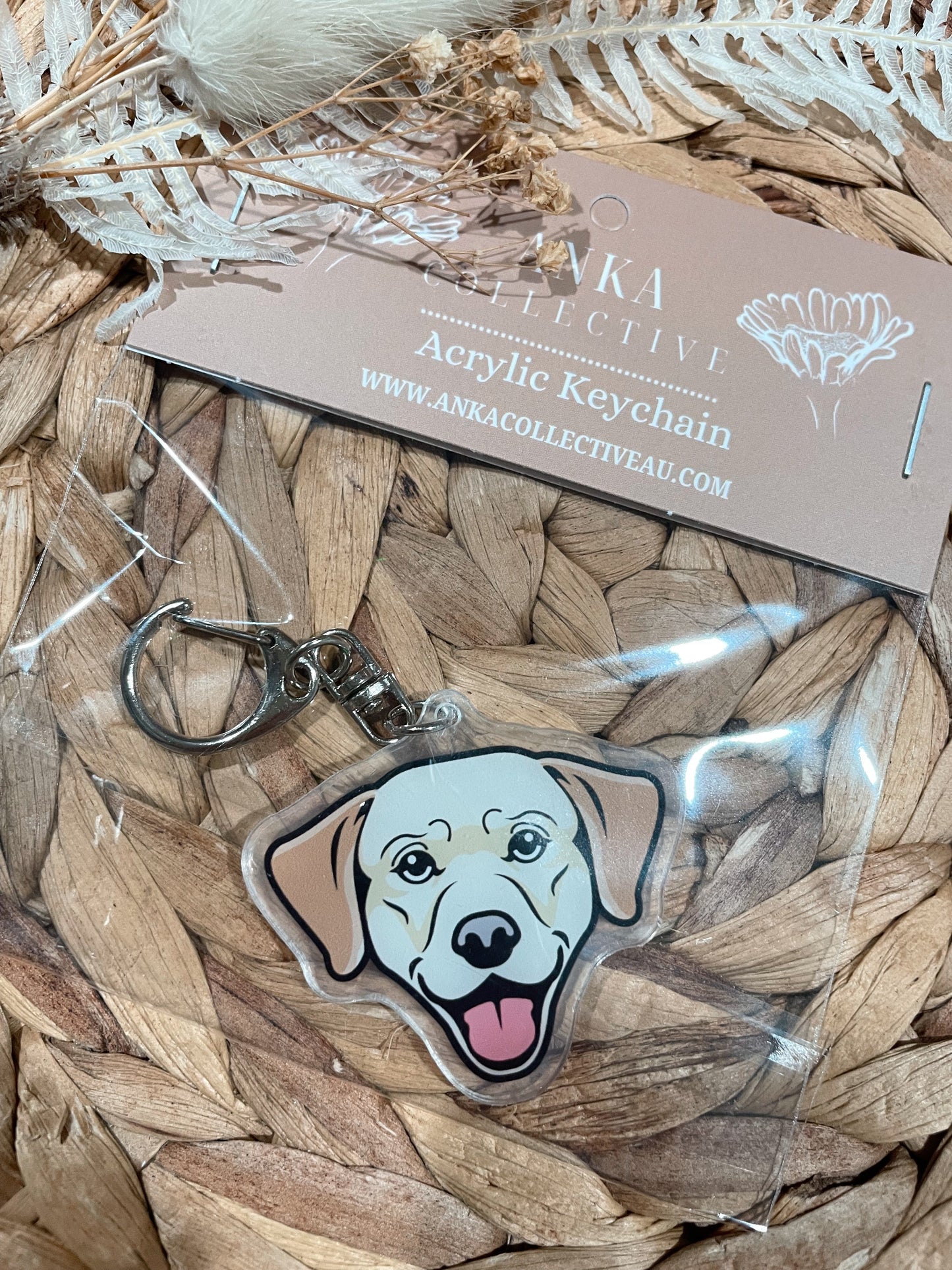 Labrador White Dog Keychain