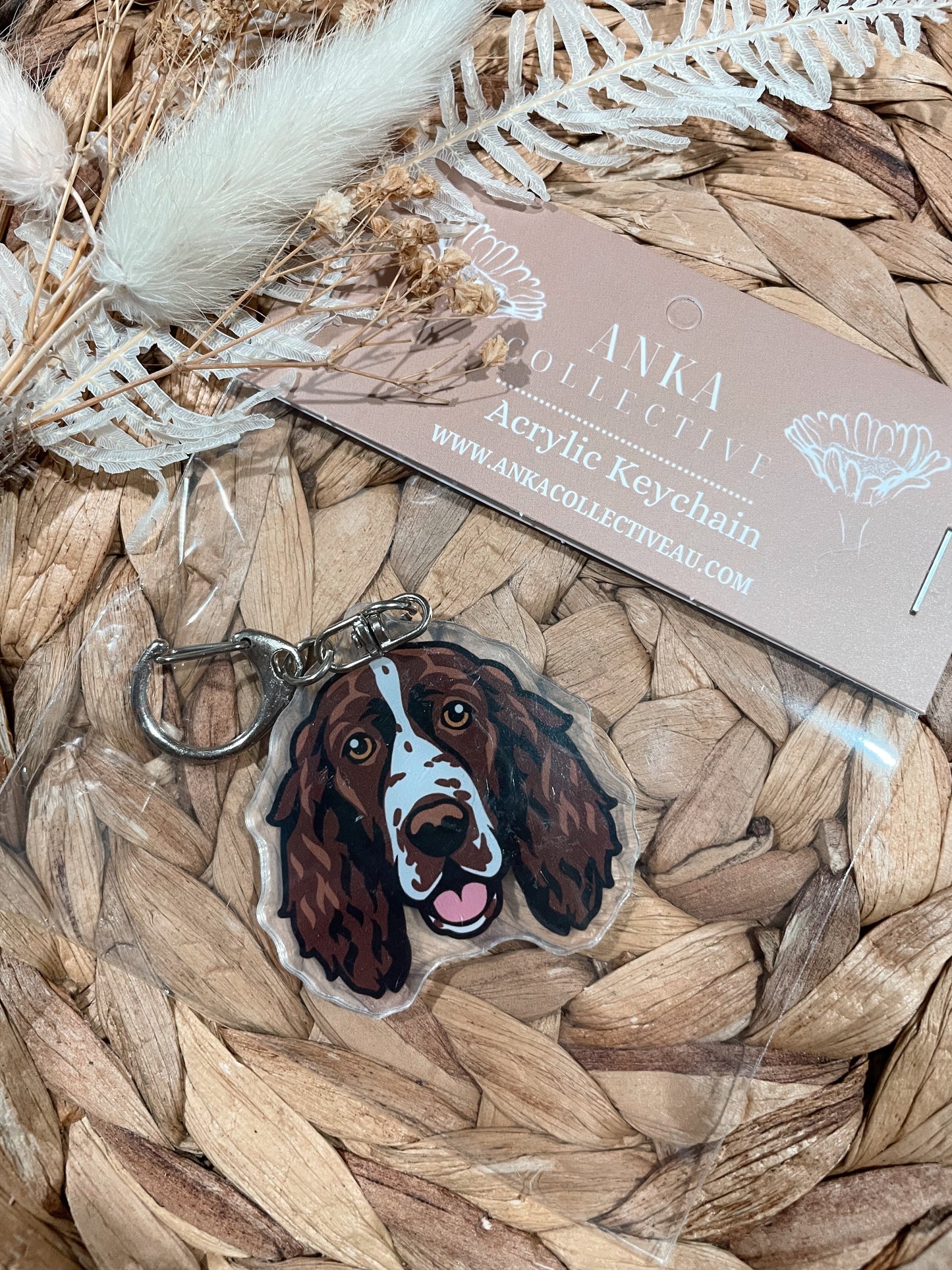 English Springer Spaniel Dog Keychain