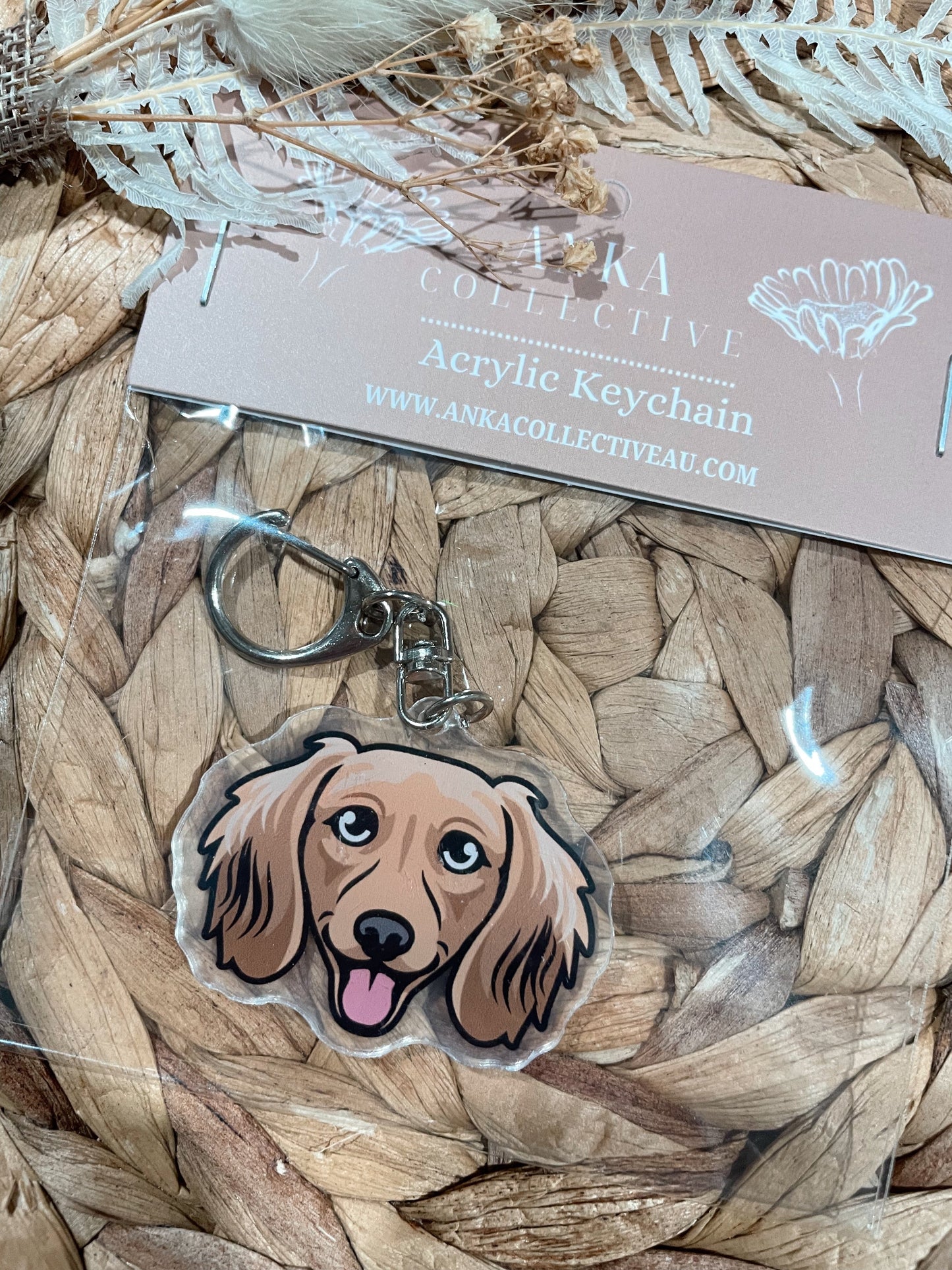 Dachshund Cream Dog Keychain