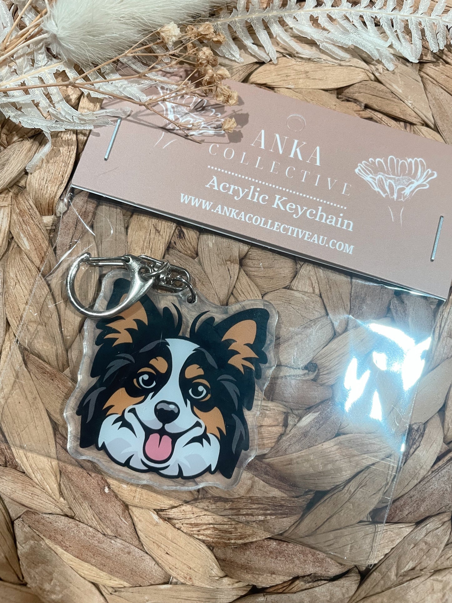 Papillon Dog Keychain