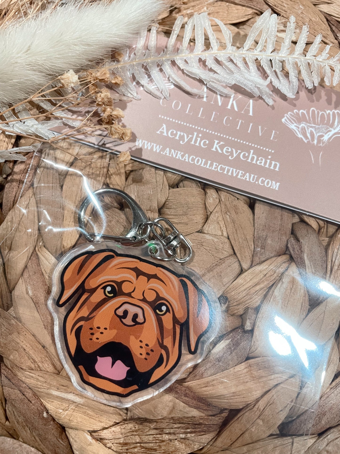 Dogue de Bordeaux Dog Keychain