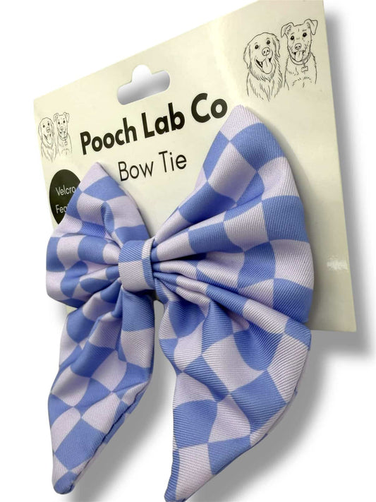 Groovy Gingham Blue Sailor Bow Tie