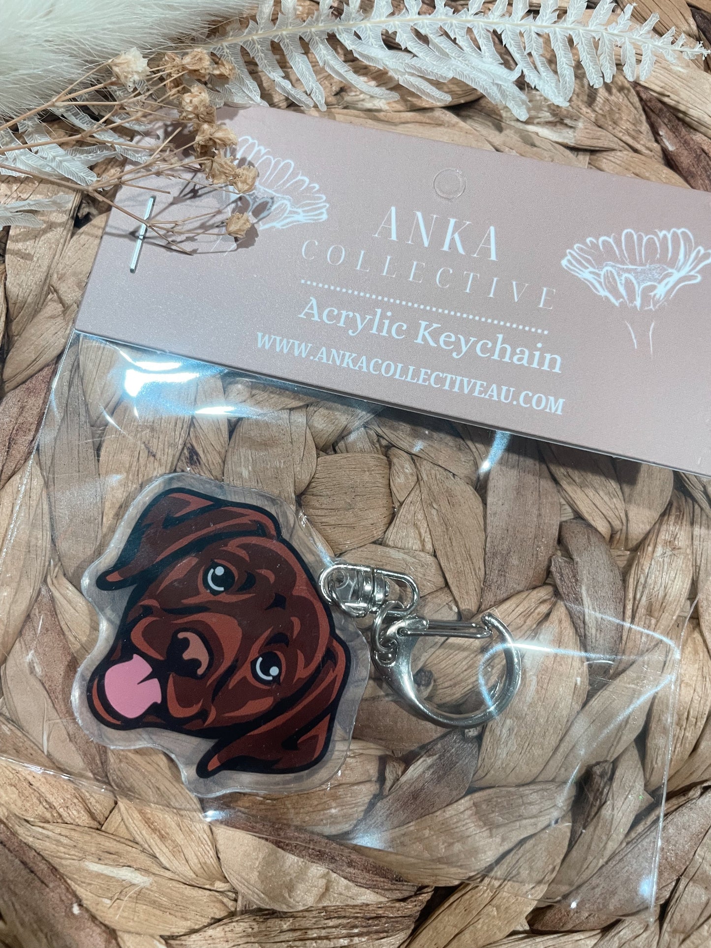 Labrador Chocolate Dog Keychain