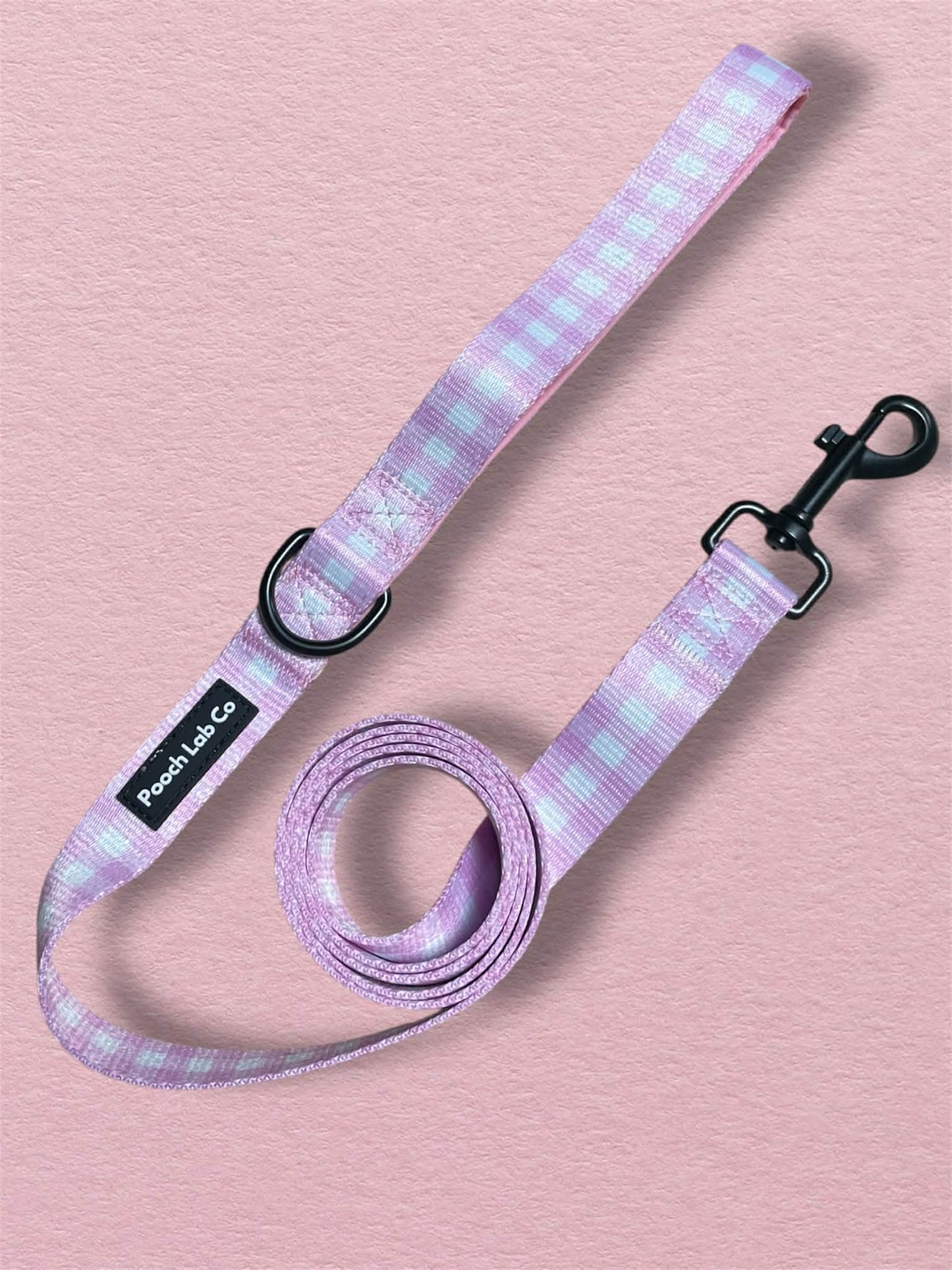 Pink Gingham Dog Lead