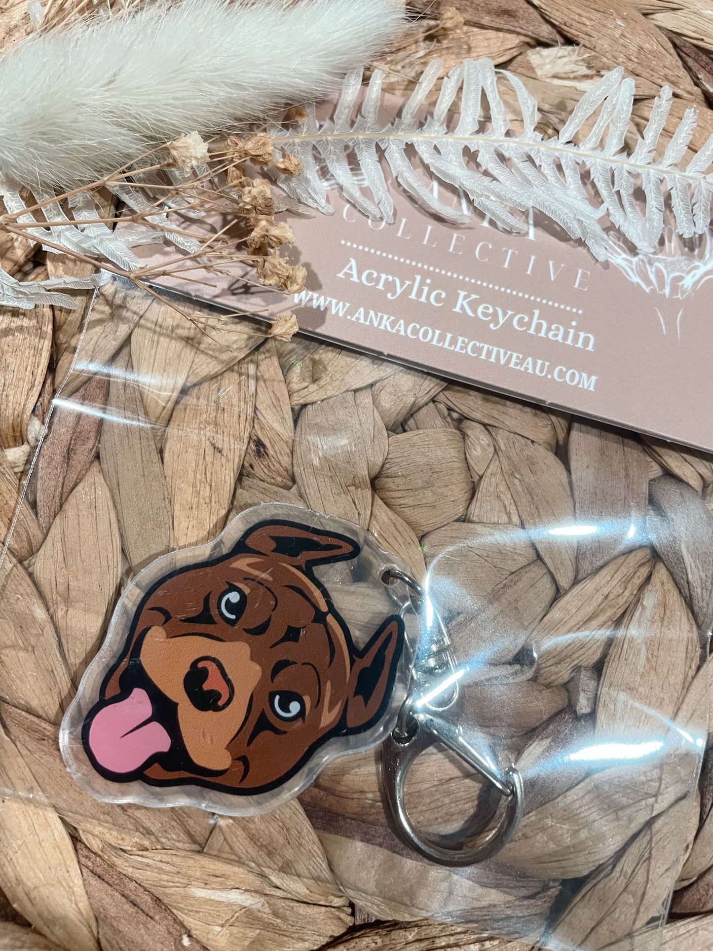 Pitbull Dog Keychain