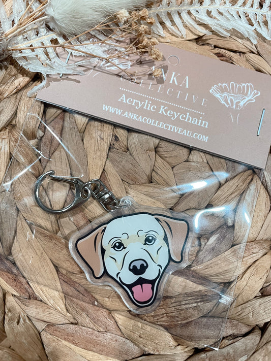 Labrador White Dog Keychain