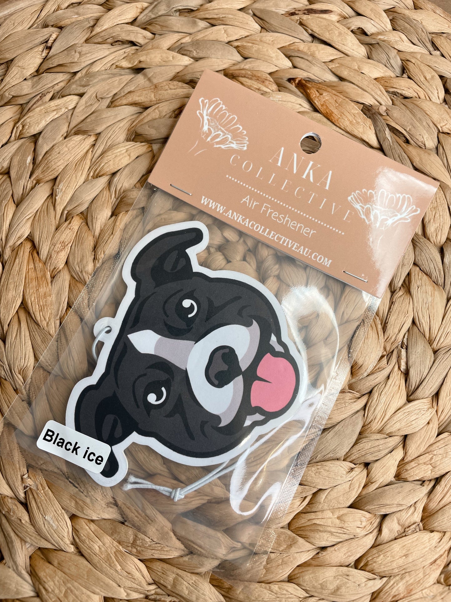 Staffy Black & White Air Freshener