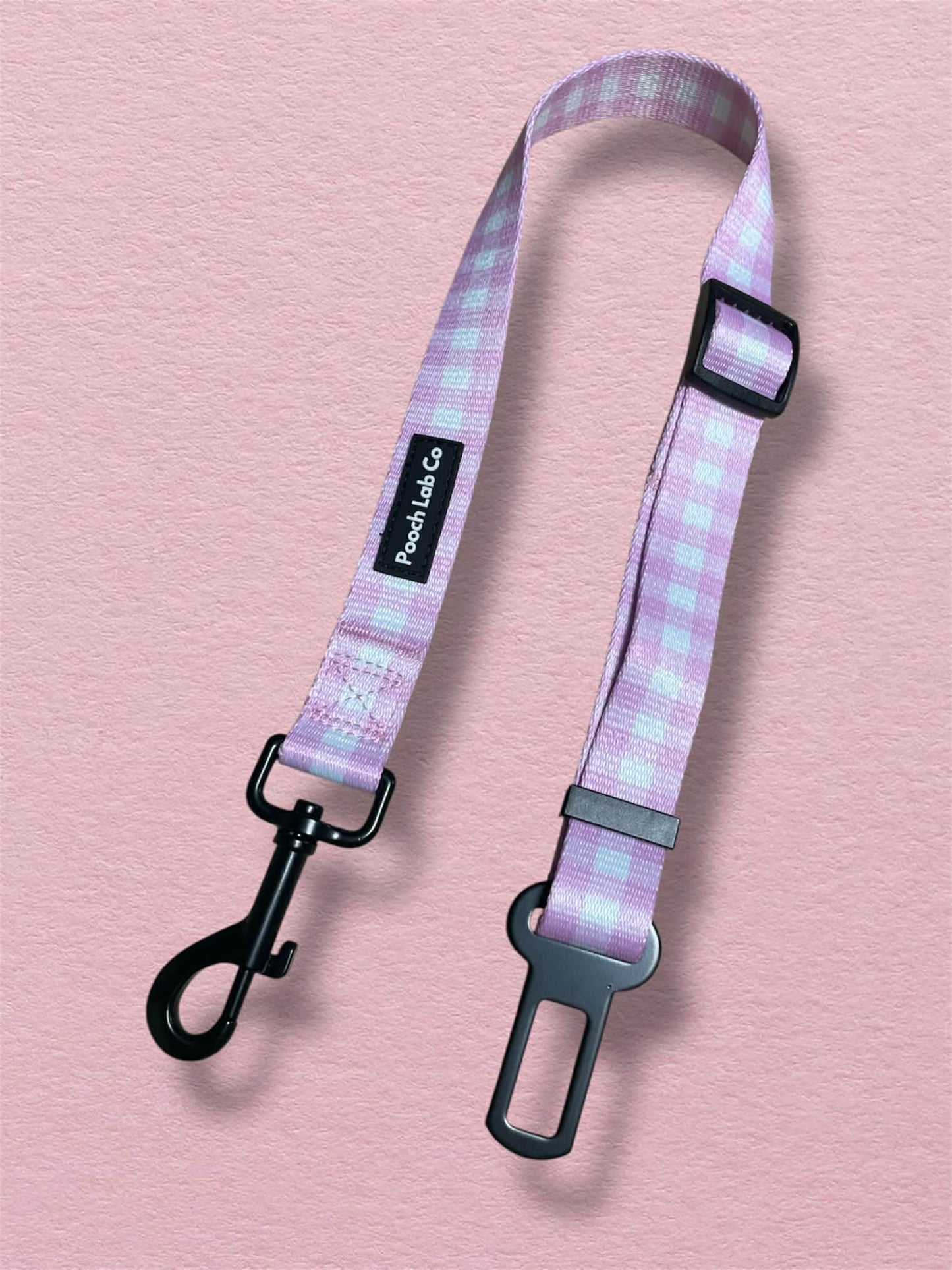 Pink Gingham Seatbelt