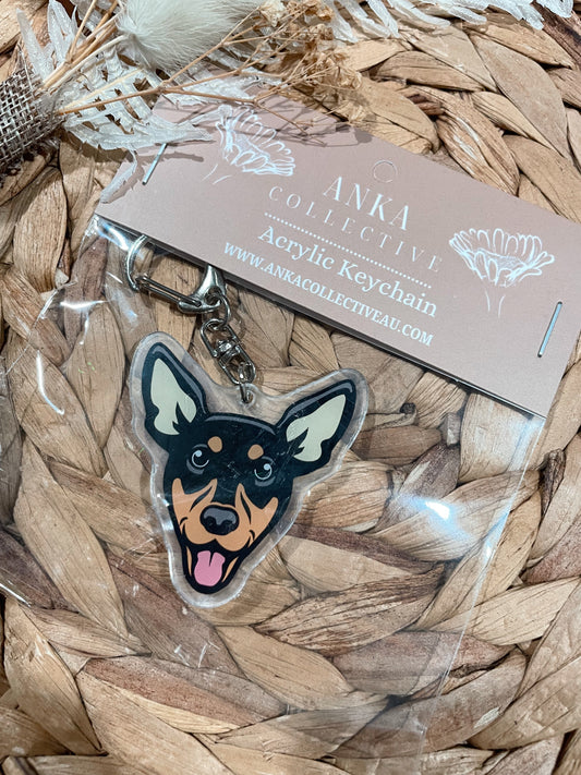 Kelpie Black Dog Keychain
