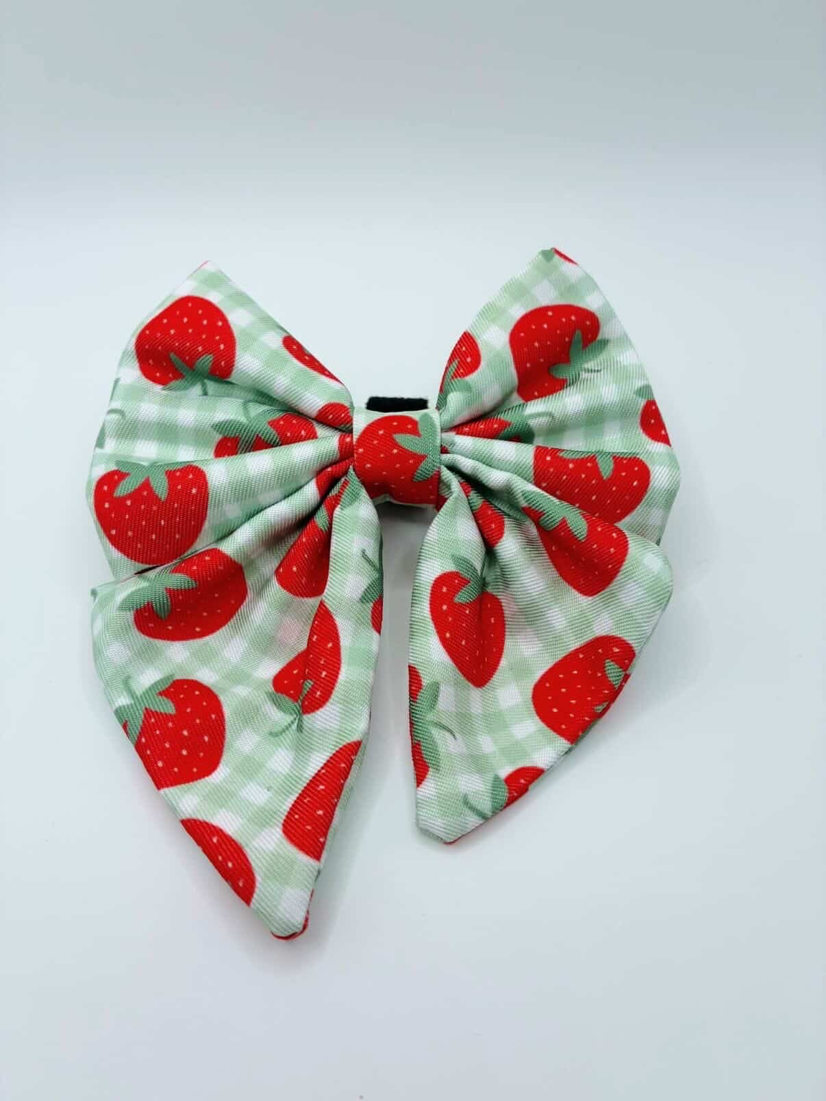 Strawberry Gingham Sailor Bow Tie