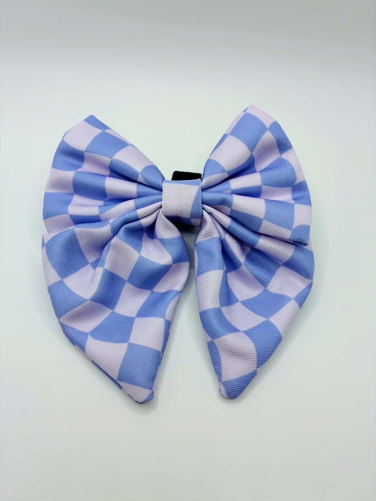 Groovy Gingham Blue Sailor Bow Tie