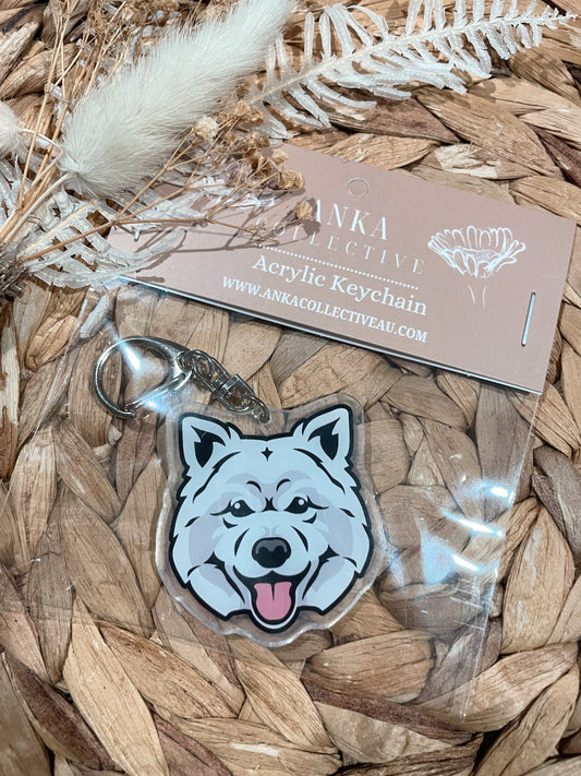Samoyed Dog Keychain
