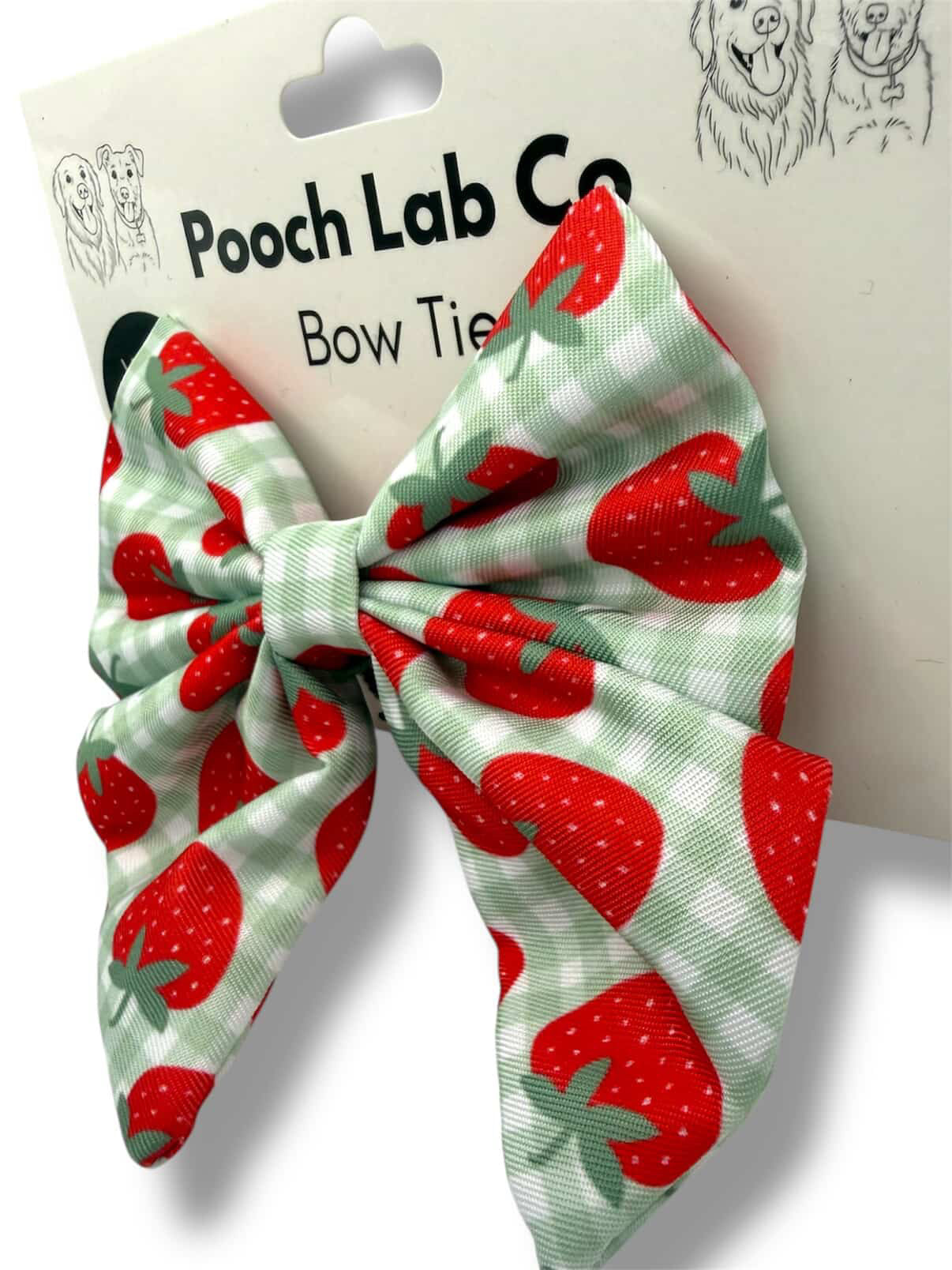 Strawberry Gingham Sailor Bow Tie