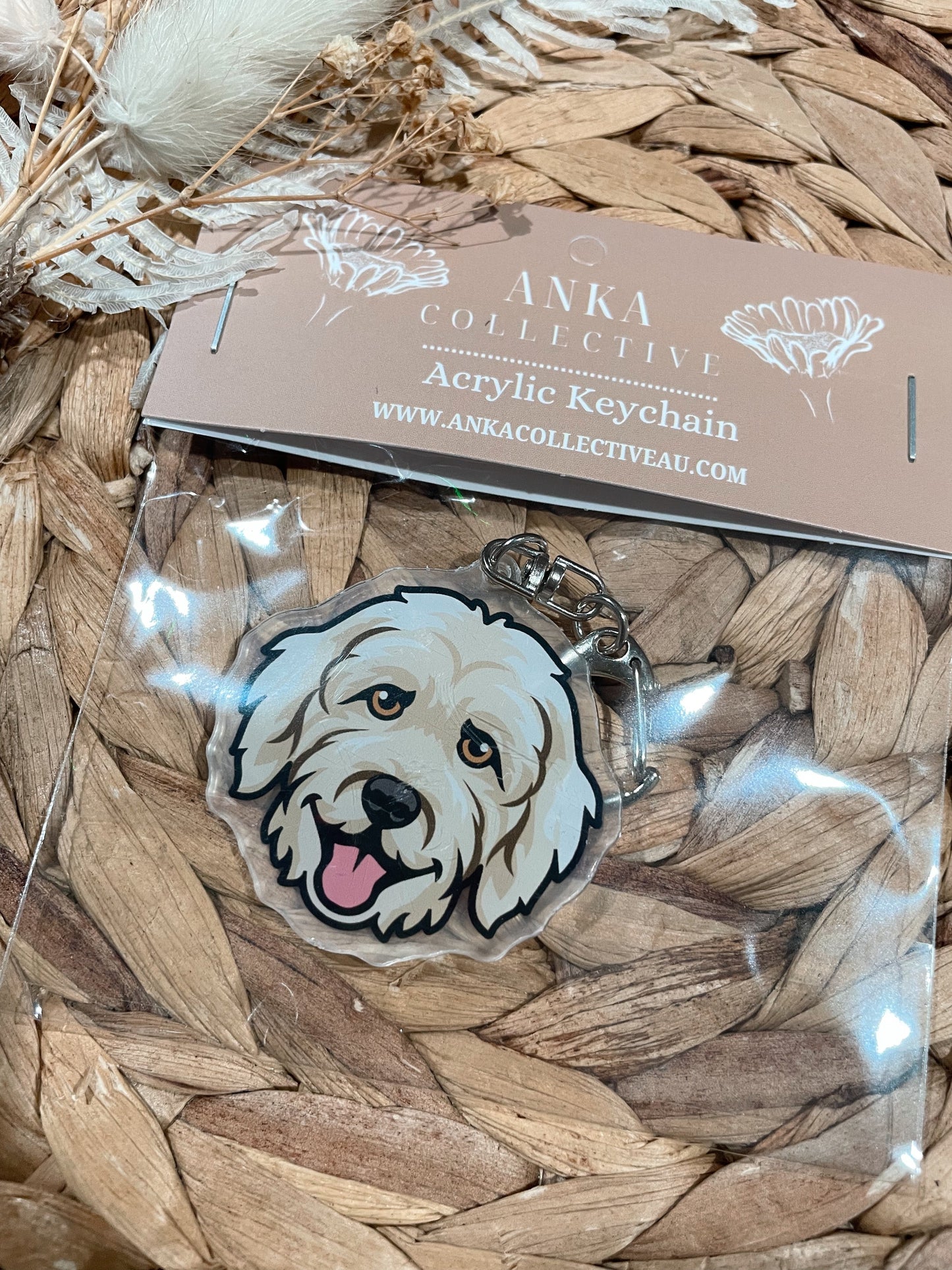 Labradoodle Dog Keychain