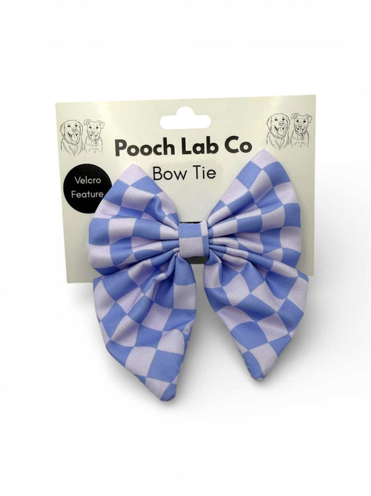 Groovy Gingham Blue Sailor Bow Tie