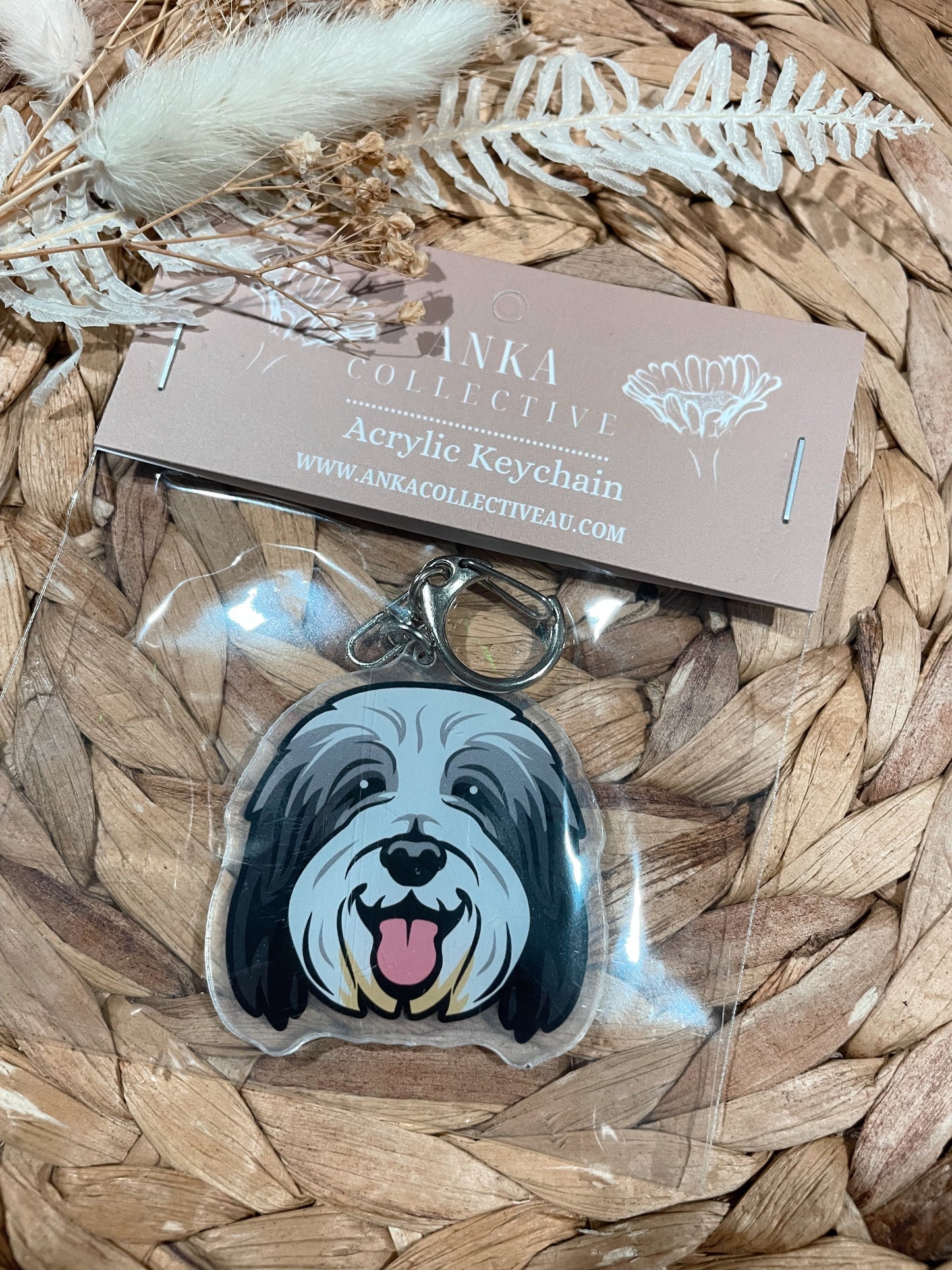Old English Sheep Dog Keychain