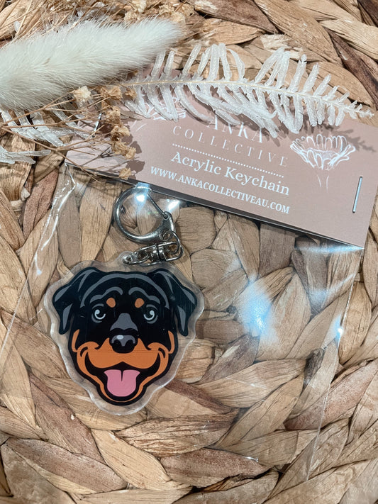 Rottiwheler Dog Keychain