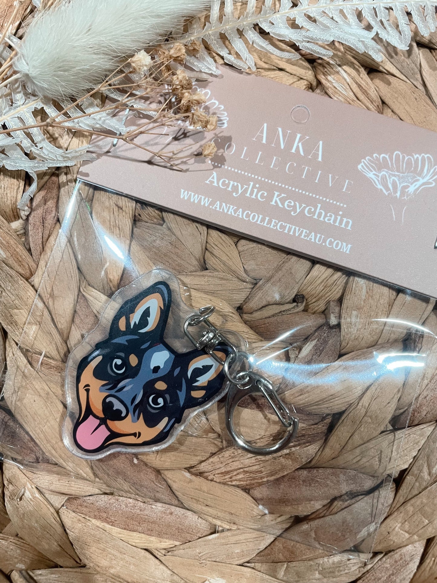 Cattle Dog Blue Heeler Dog Keychain