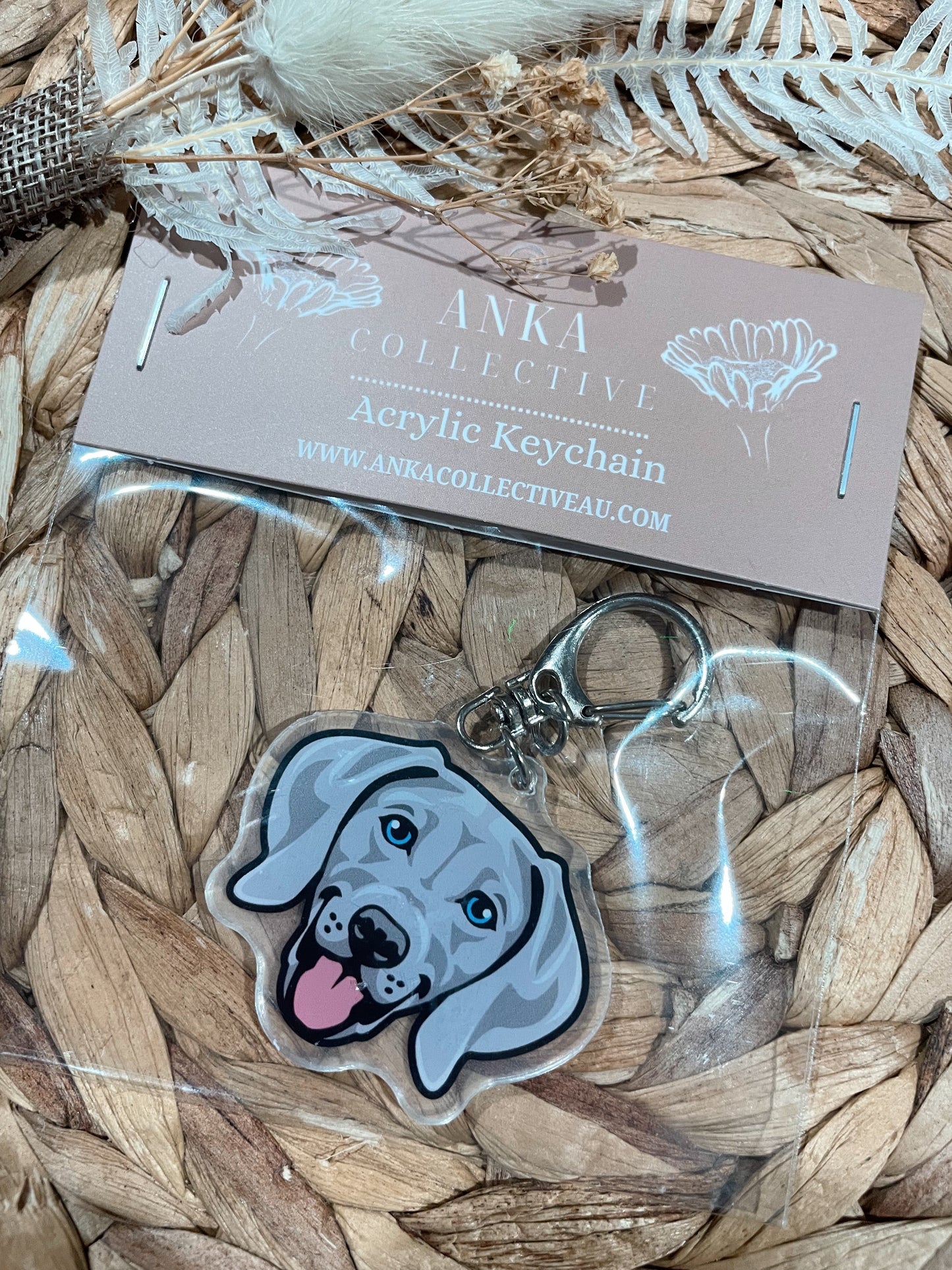 Weimaraner Dog Keychain
