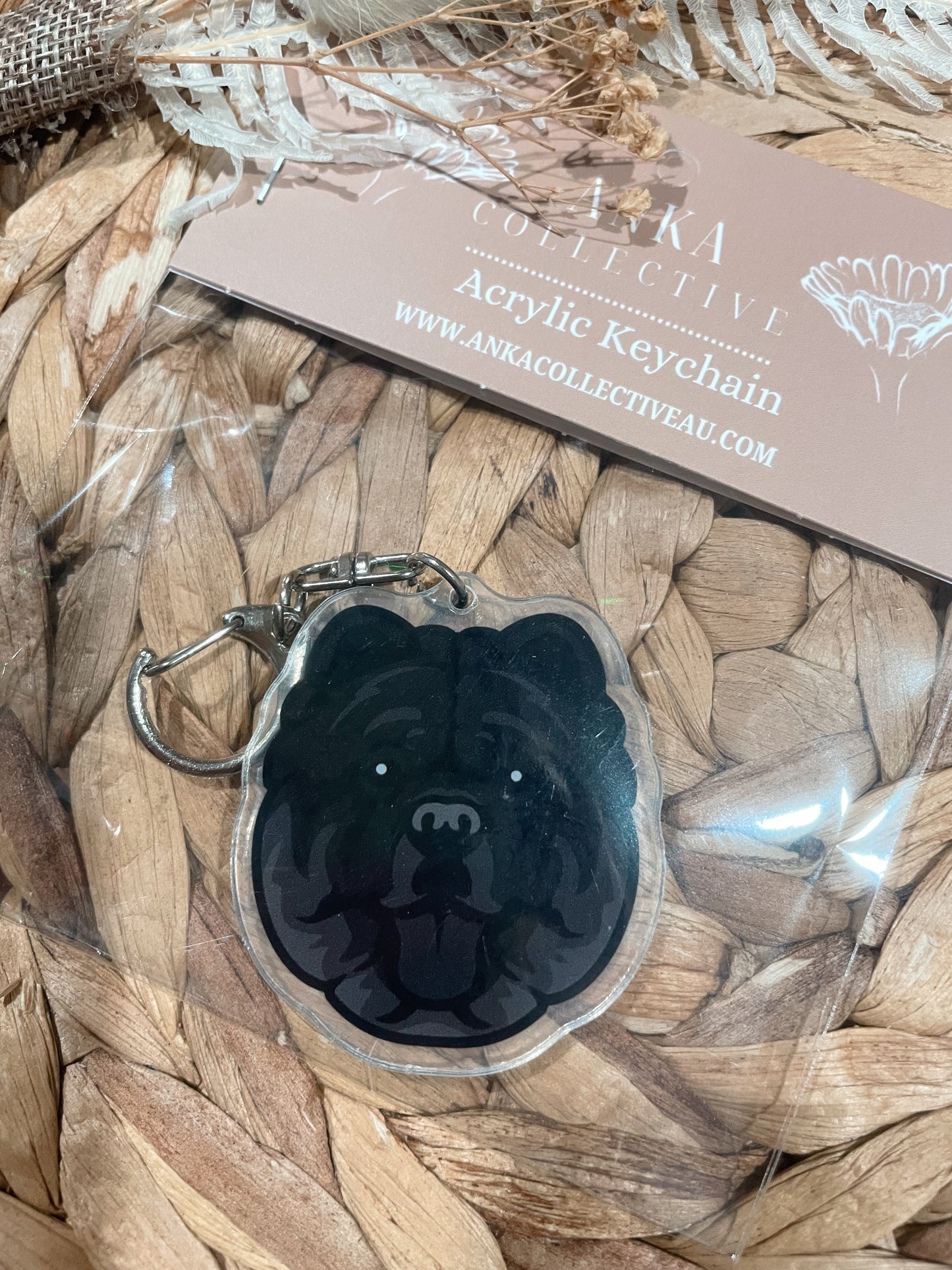 Chow Chow Black Dog Keychain