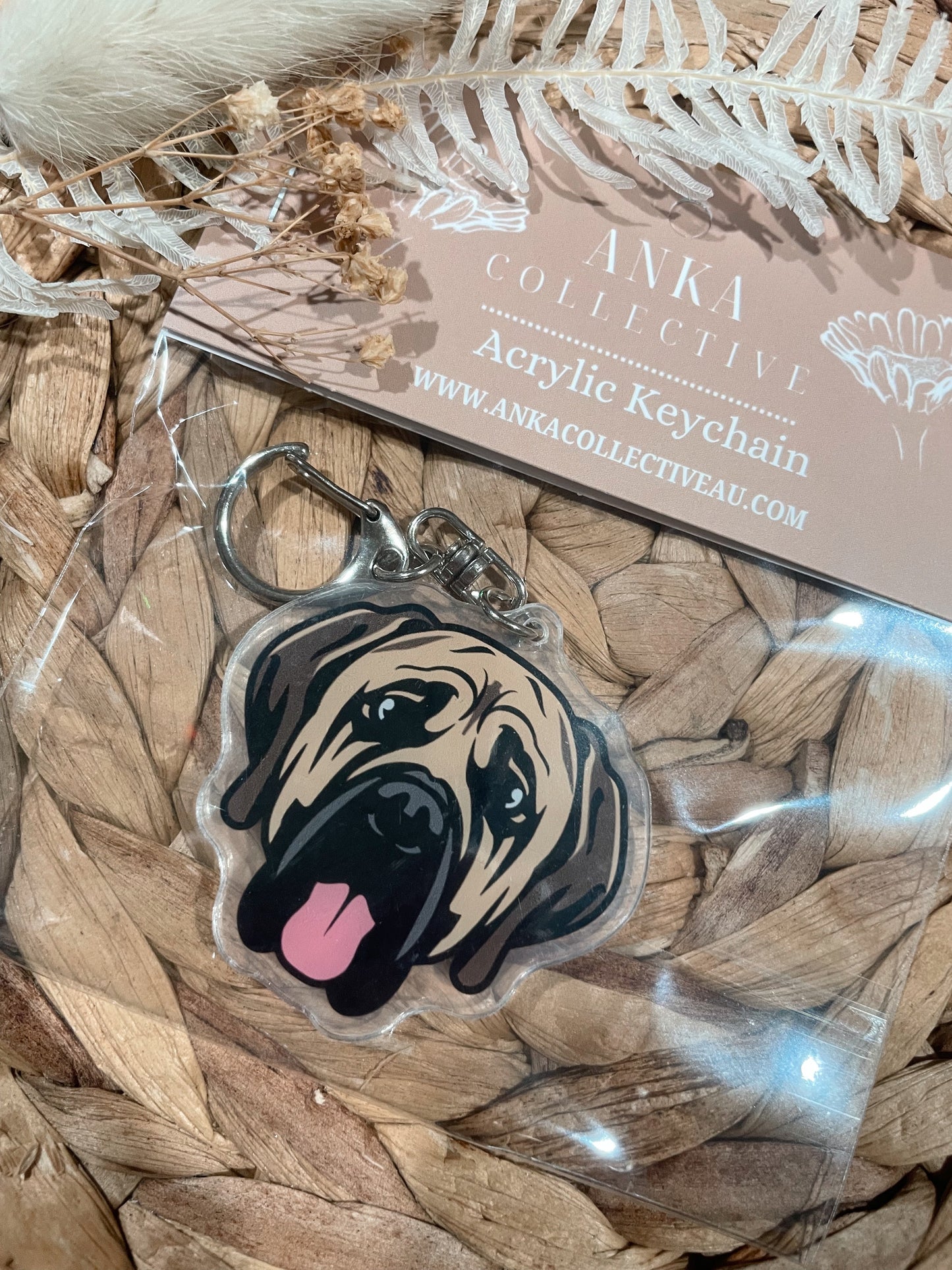 Mastiff Dog Keychain