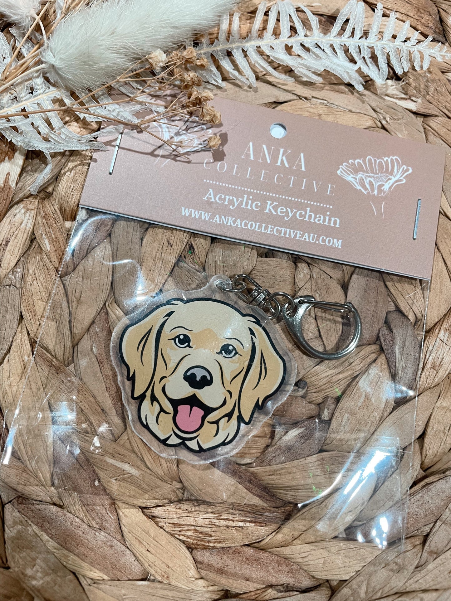 Golden Retriever Older Dog Keychain
