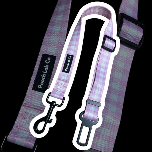 Pink Gingham Seatbelt