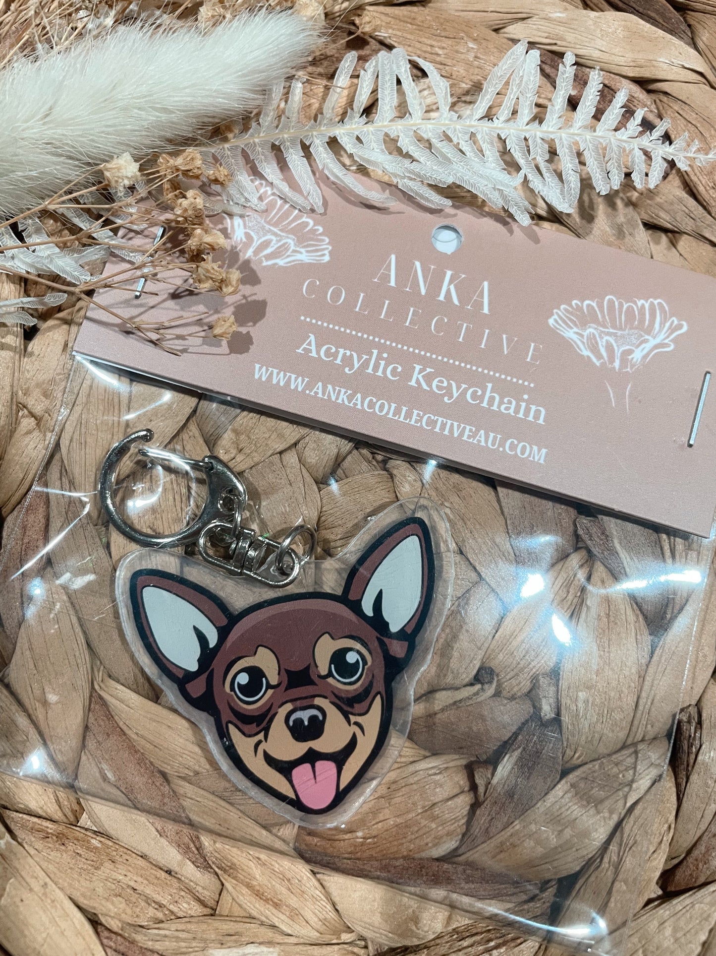 Chihuahua  Brown Dog Keychain