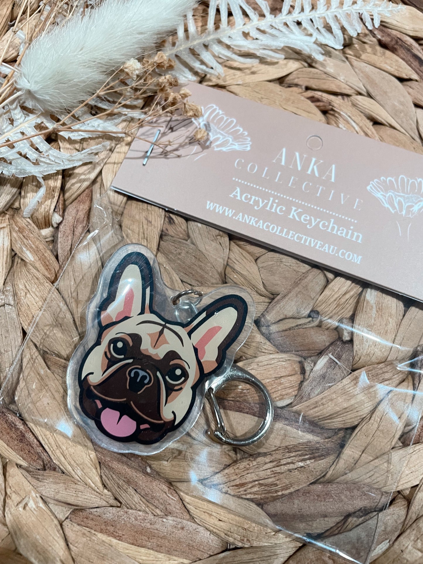 French Bulldog Tan Dog Keychain