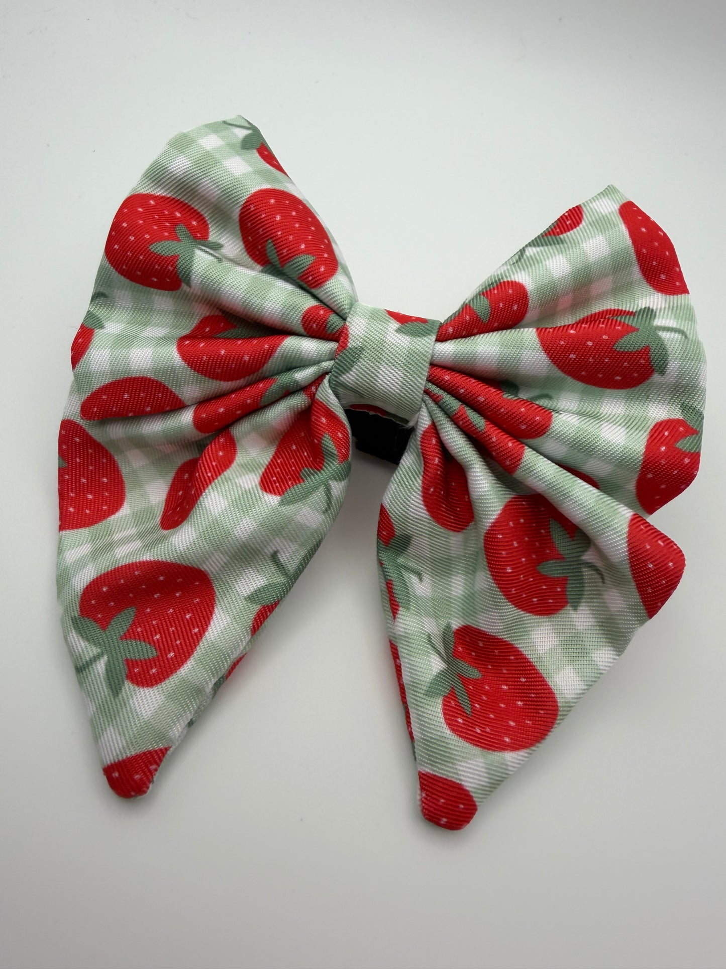 Strawberry Gingham Sailor Bow Tie