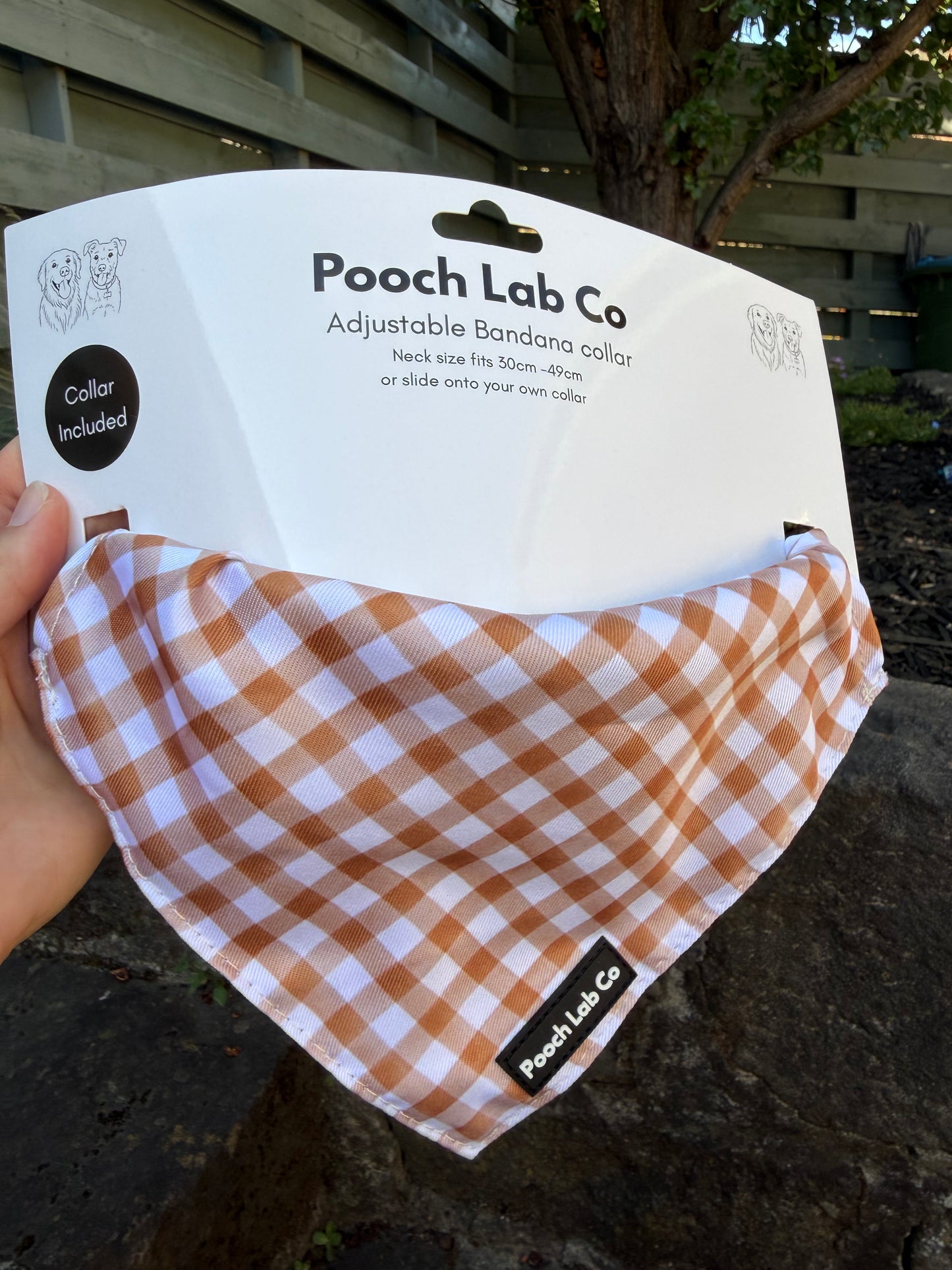 Mocha Gingham Bandanna