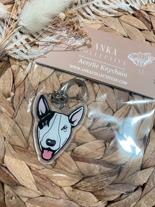 Bull Terrier Dog Keychain