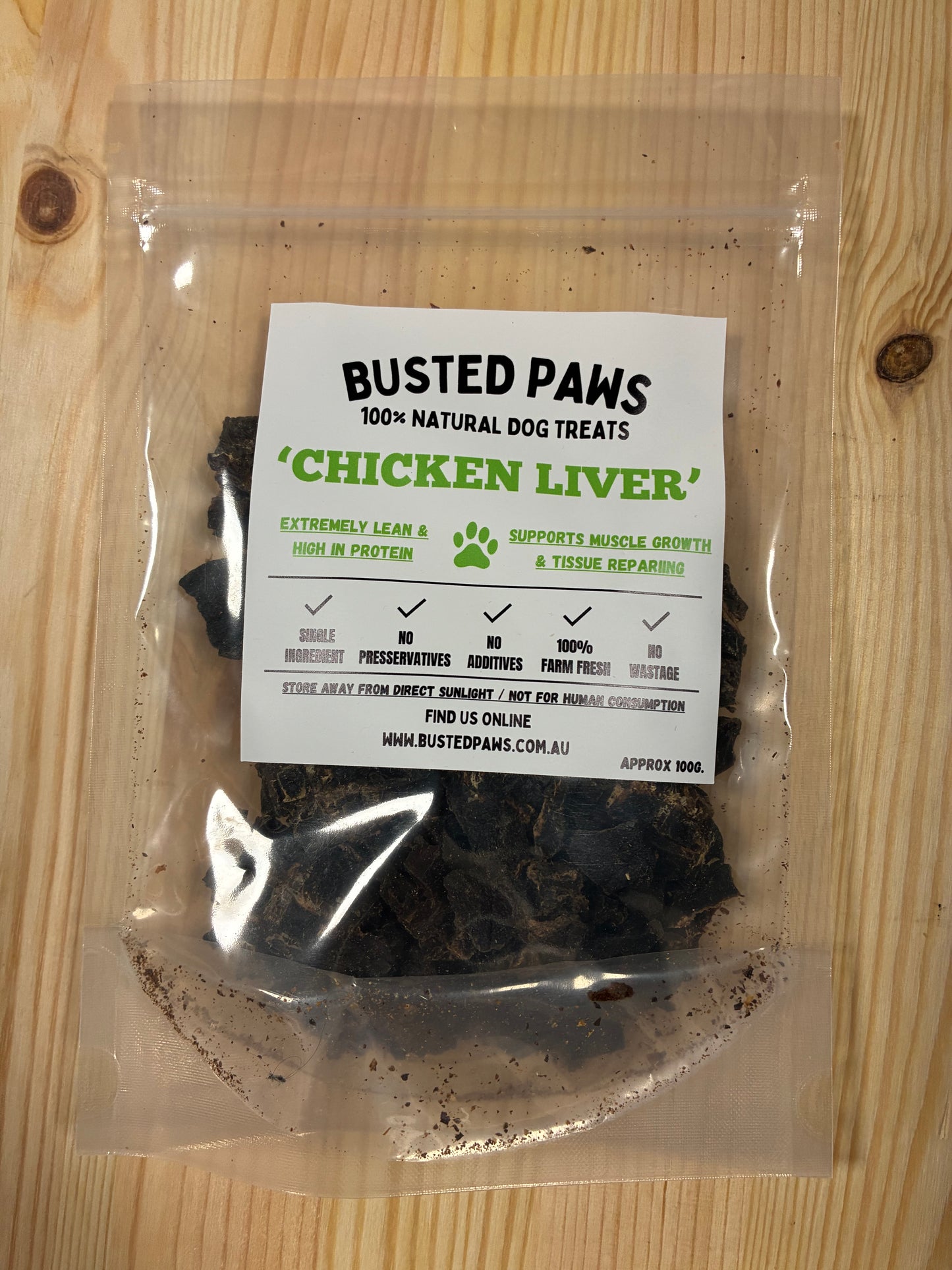 ‘Busted Paws’ Chicken Liver Natural Dog Treats
