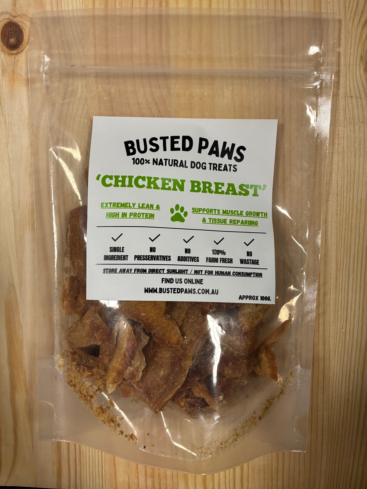 'Busted Paws' Chicken Breast Natural Dog Treats