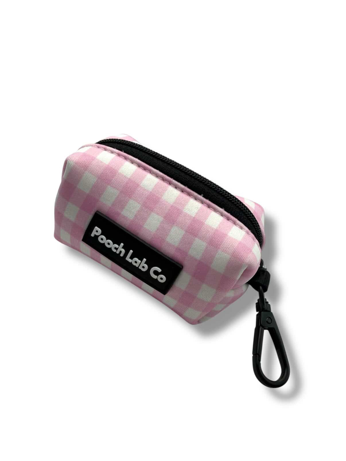 Pink Gingham Poo Bag Holder
