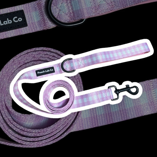 Pink Gingham Dog Lead