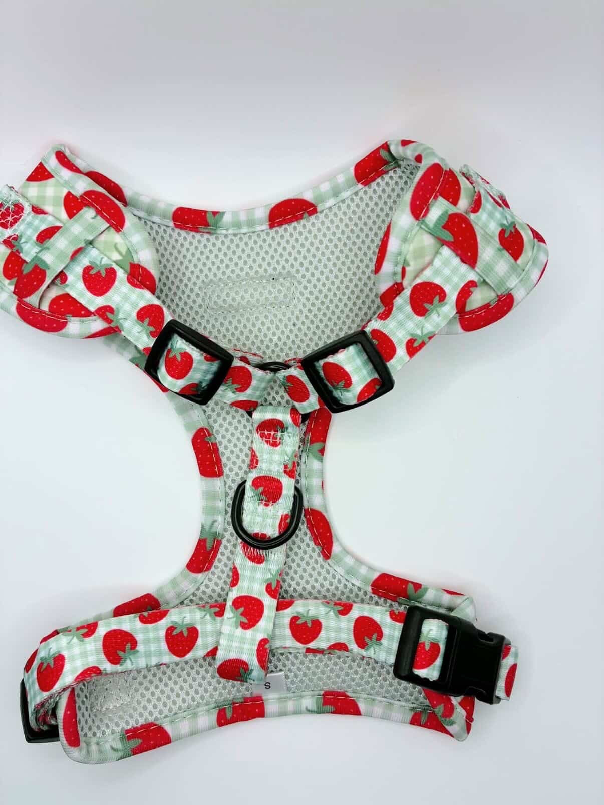 Strawberry Gingham Dog Harness