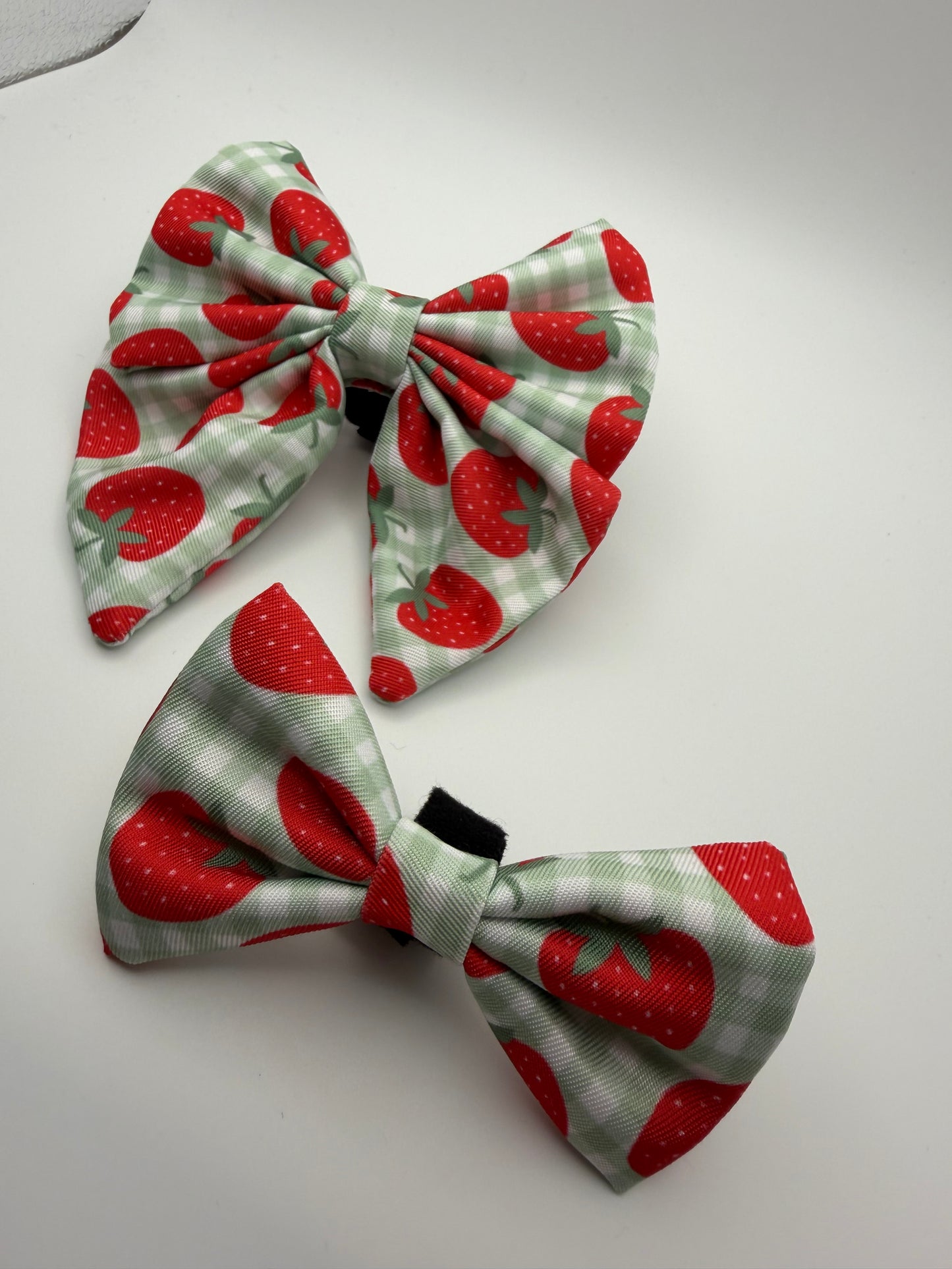 Strawberry Gingham Bow Tie