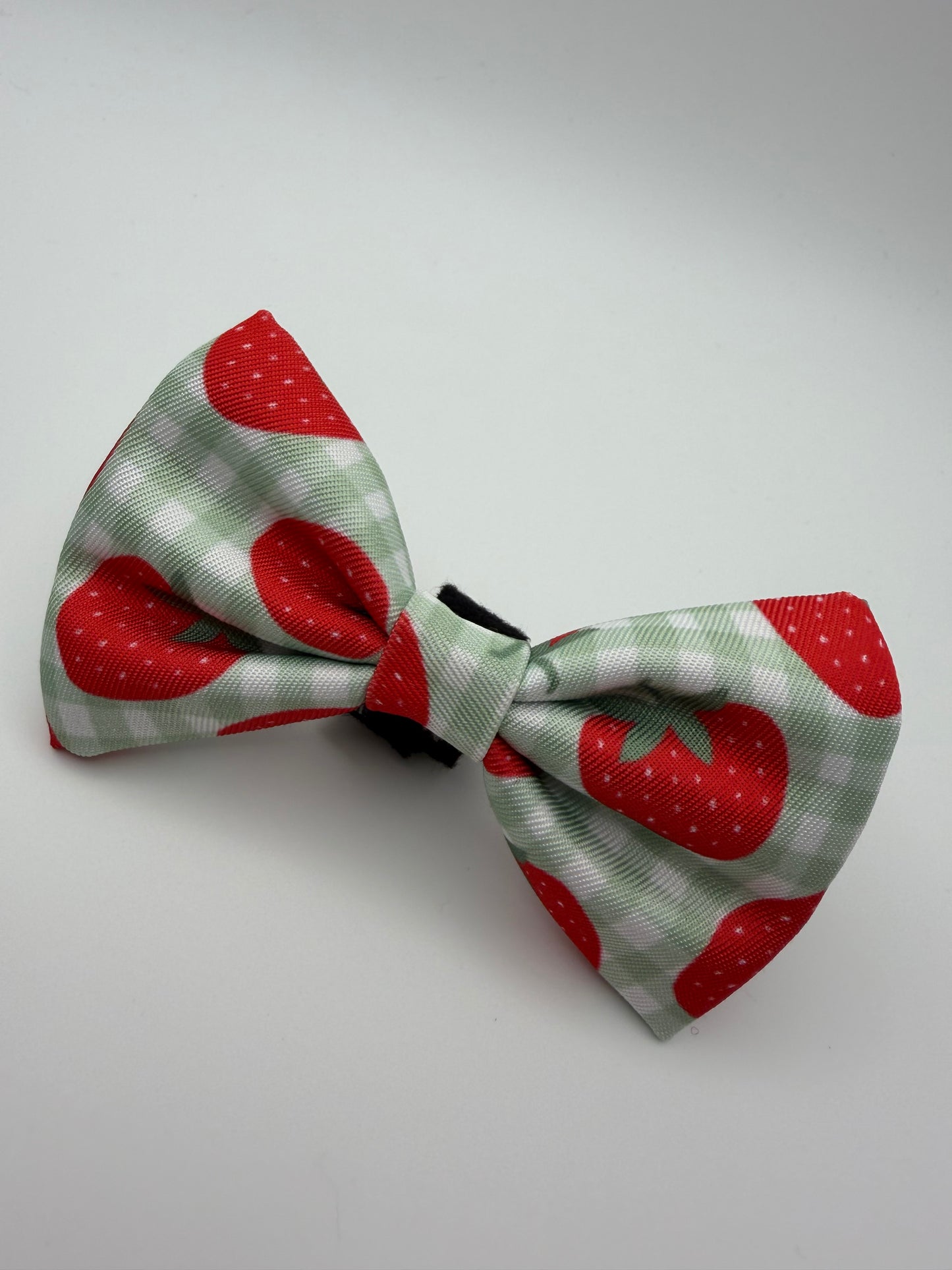 Strawberry Gingham Bow Tie