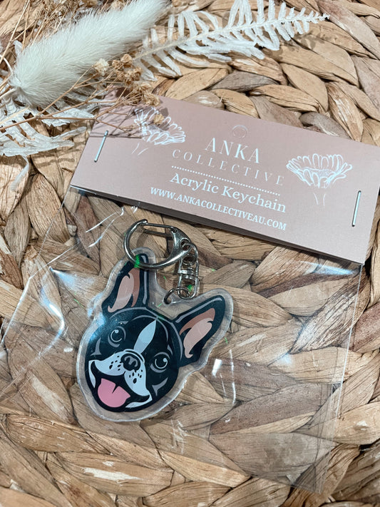 Boston Terrier Dog Keychain