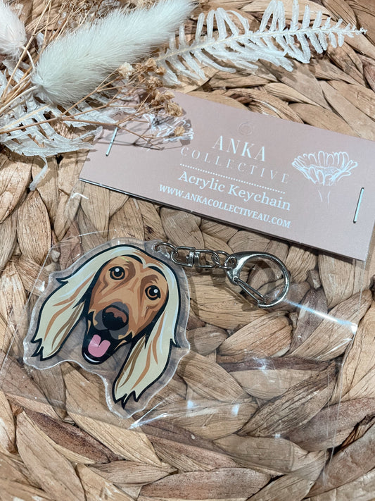 Afghan Hound Dog Keychain