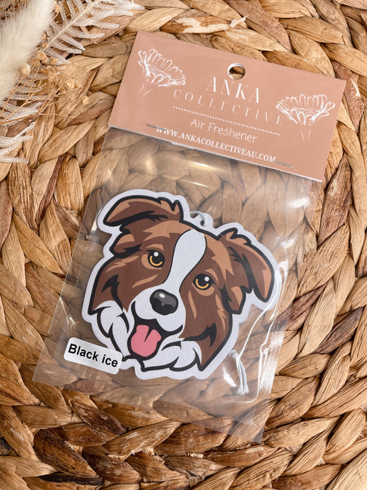 Brown Border Collie Air Freshener
