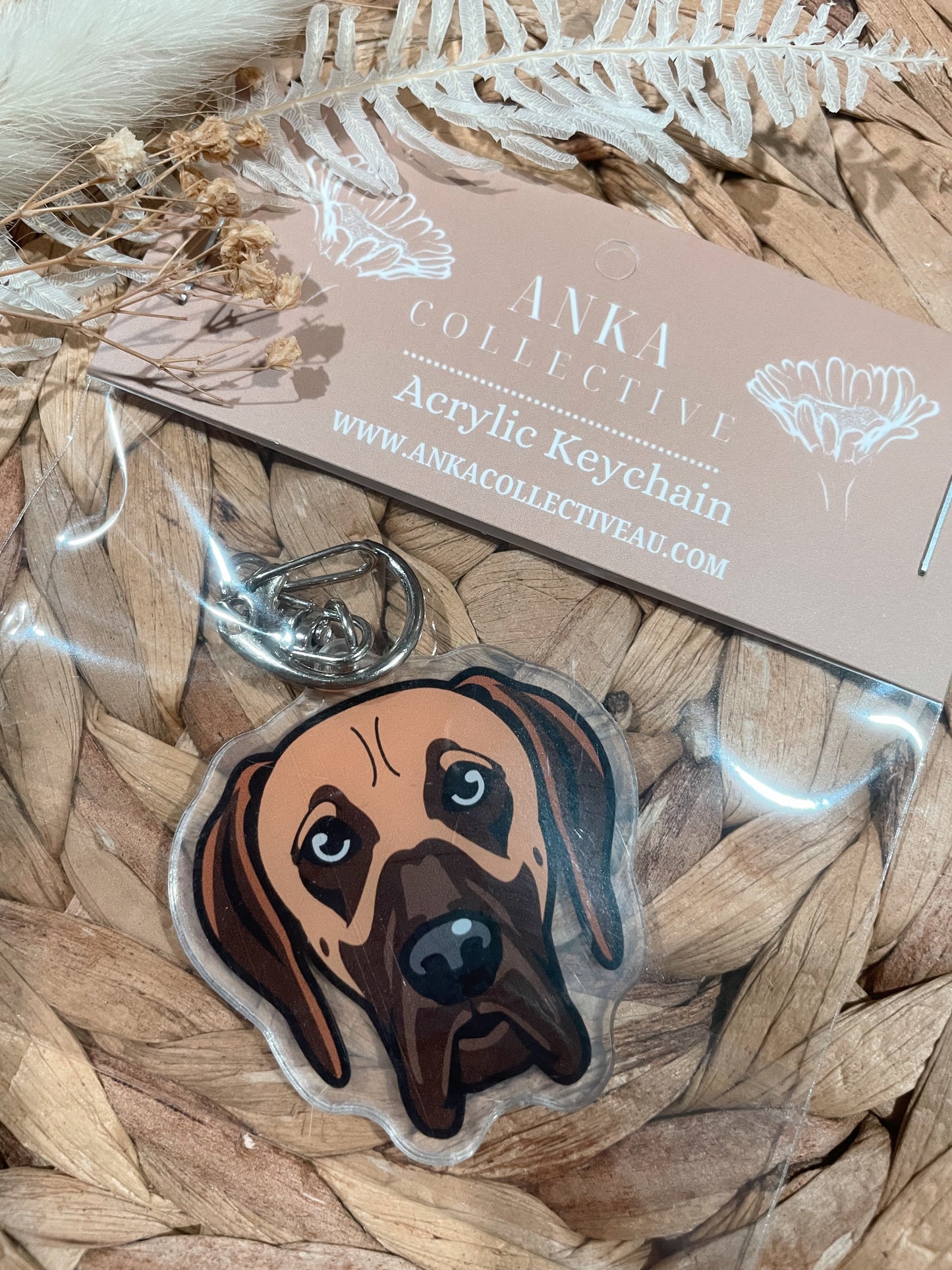 Great Dane Brown Dog Keychain