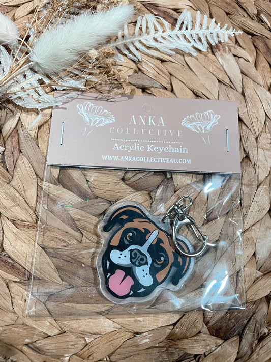 Boxer Dog Keychain