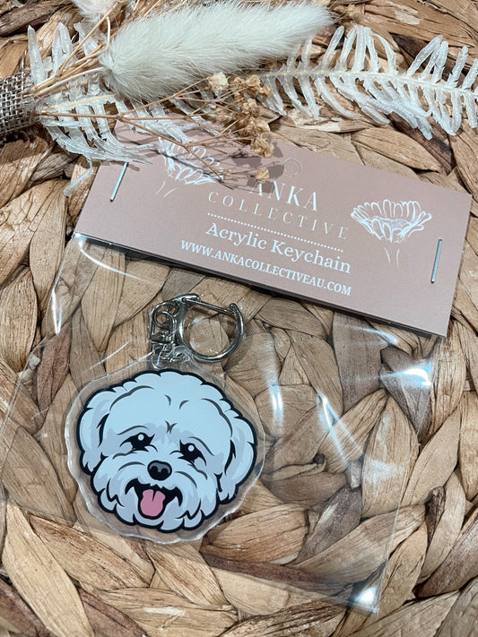 Bichon Frise Dog Keychain