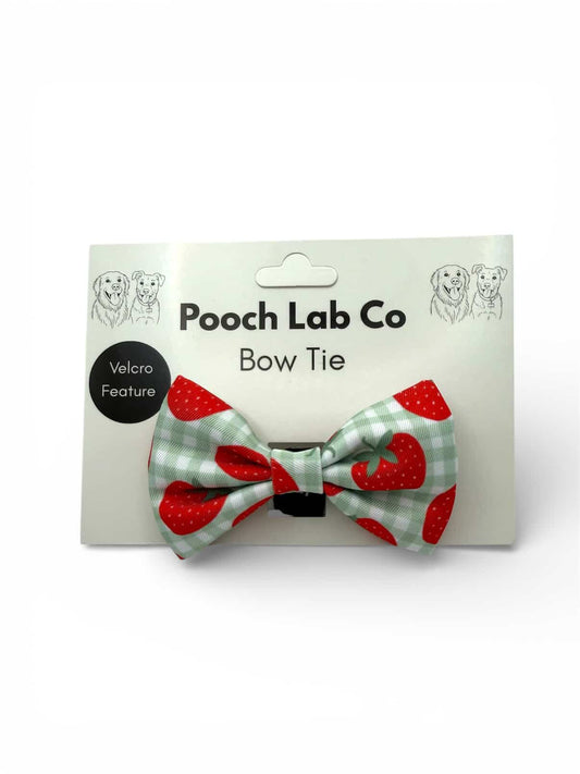 Strawberry Gingham Bow Tie