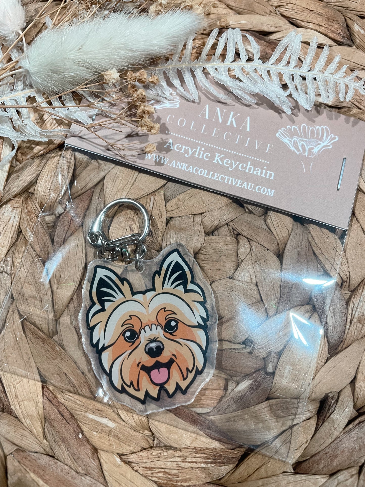 Yorkie Dog Keychain